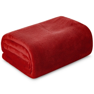 Koc 150x200 Simple Beżowy Czerwony