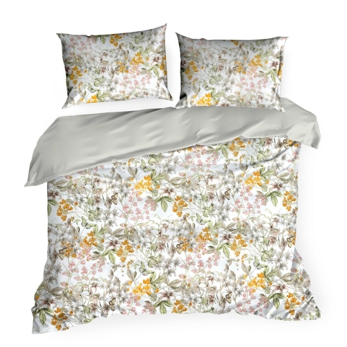 Pościel Bawełniana 160x200 Venus Kwiaty Liście wielokolorowa