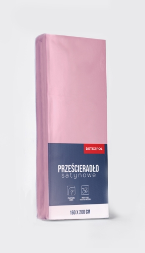 Prześcieradło Satynowe z gumką 90x200 Mikrowłókno różowy pastelowy