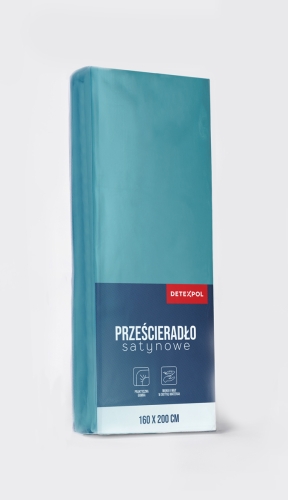 Prześcieradło Satynowe z gumką 220x200 Mikrowłókno turkusowe