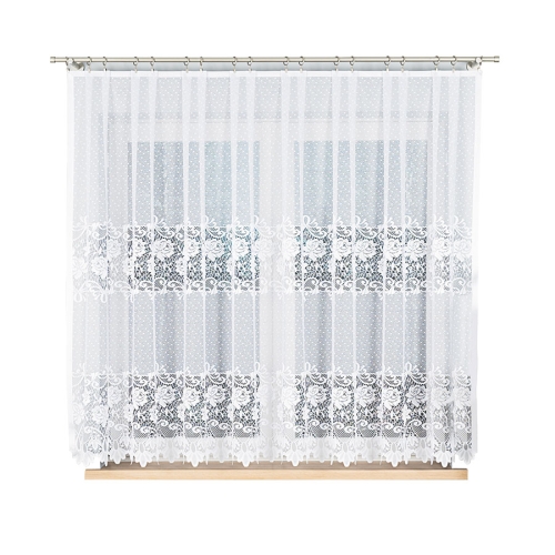 Firanka gotowa żakardowa DEMETRIA 300x160cm biały   