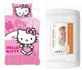 Komplet do łóżeczka 100x135 Kołdra + Pościel Hello Kitty Kotek  