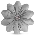 Poduszka Dekoracyjna Flores 40cm okrągła Srebrna