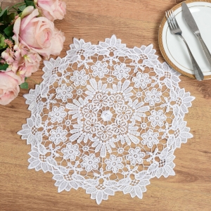 Serwetka do koszyczka 40 koło Gipiura biała 