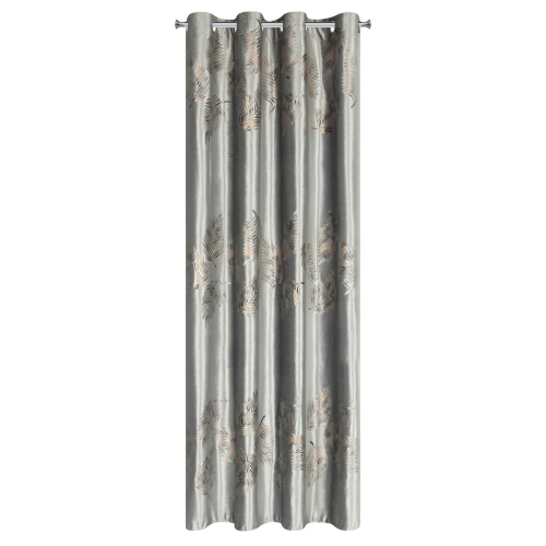 Zasłona gotowa na przelotkach 140x250 Idalia w liście Srebrna / Złocista 