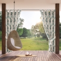 Zasłona Ogrodowa gotowa na przelotkach GARDEN 155x240 Beżowa/Zielona na szelkach  