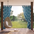Zasłona Ogrodowa gotowa na przelotkach GARDEN 155x220 Turkusowy/Miętowy na szelkach  