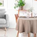 Obrus Plamoodporny koło fi 150 Kate beżowy