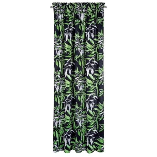 Zasłona gotowa na taśmie ZOJA 140x270 Czarna + Zielona