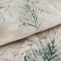 Pościel Satynowa 160x200 Kwiaty Jasnobeżowa Turkusowa