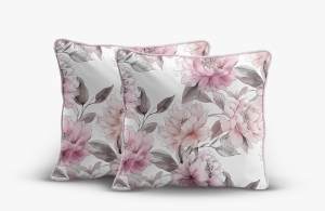 Poszewka Perkal z bawełny 40x40 kwiaty różowa 2szt Premium  