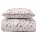 Pościel 160x200 La Perkale Perkal z lamówką Kwietna łączka w odcieniach różowego Bawełna Premium  