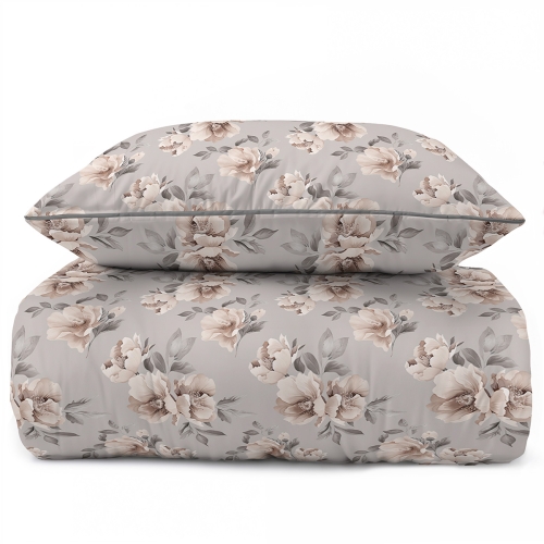 Pościel 160x200 La Perkale Perkal z lamówką Kwiaty Bawełna Premium  