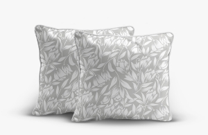 Poszewka Perkal z bawełny 40x40 kwiaty liście w odcieniach szarości 2szt Premium  