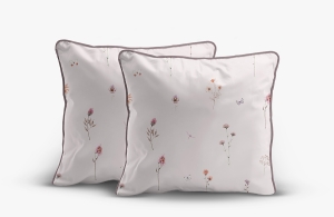 Poszewka Perkal z bawełny 40x40 kwiaty na różowym tle 2szt Premium 