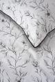 Pościel 160x200 La Perkale Perkal z lamówką Kwiaty na białym tle Bawełna Premium 