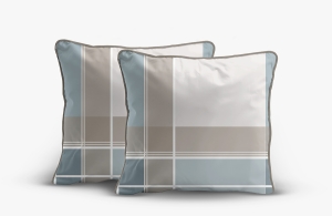 Poszewka Perkal z bawełny 40x40 kratka beżowo niebieska 2szt Premium 