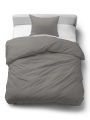 Pościel Bawełniana 140x200 Gładka z ozdobnym guzikiem Premium szara