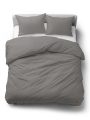 Pościel Bawełniana 160x200 Gładka z ozdobnym guzikiem Premium szara