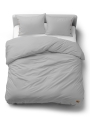 Pościel Bawełniana 160x200 Gładka z ozdobnym guzikiem Premium jasna szara