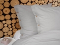 Pościel Bawełniana 220x200 Gładka z ozdobnym guzikiem Premium jasna szara