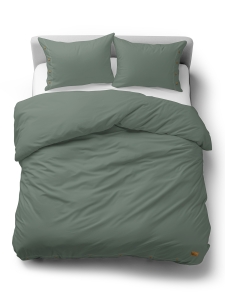Pościel Bawełniana 160x200 Gładka z ozdobnym guzikiem Premium zielona miętowa