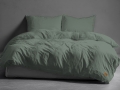 Pościel Bawełniana 160x200 Gładka z ozdobnym guzikiem Premium zielona miętowa