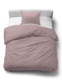 Pościel Bawełniana 140x200 Gładka z ozdobnym guzikiem Premium różowa pudrowa