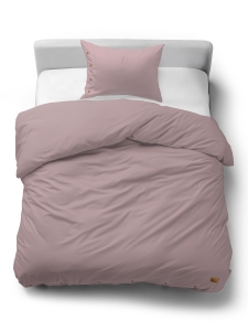 Pościel Bawełniana 140x200 Gładka z ozdobnym guzikiem Premium różowa pudrowa