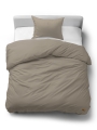 Pościel Bawełniana 140x200 Gładka z ozdobnym guzikiem Premium beżowa taupe