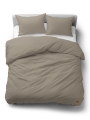 Pościel Bawełniana 160x200 Gładka z ozdobnym guzikiem Premium beżowa taupe