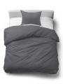 Pościel Bawełniana 140x200 Gładka z ozdobnym guzikiem Premium grafitowa