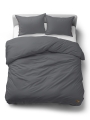 Pościel Bawełniana 160x200 Gładka z ozdobnym guzikiem Premium grafitowa