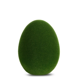 Figurka wielkanocna jajko 14x14x17  cm pokryta meszkiem zielony