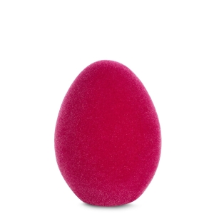 Figurka wielkanocna jajko 7x7x10  cm pokryta meszkiem amarant 