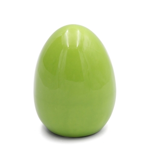 Figurka wielkanocna 12x12x16 zielona jajko z glinki ceramicznej
