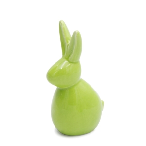 Figurka wielkanocna 10x7x18 zielona zajączek z glinki ceramicznej 