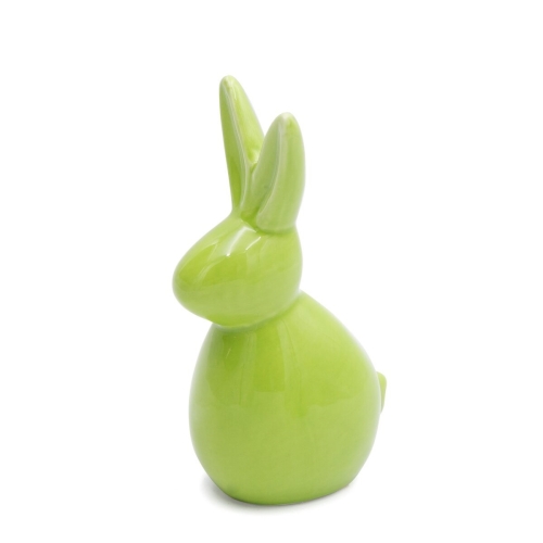 Figurka wielkanocna 10x7x18 zielona zajączek z glinki ceramicznej 