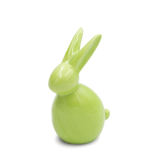 Figurka wielkanocna 10x7x16 zielona zajączek z glinki ceramicznej 
