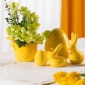Figurka wielkanocna 10x7x10 żółta zajączek z glinki ceramicznej 