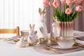 Figurka wielkanocna 8x28x8 czarna + złota zajączek z glinki ceramicznej 