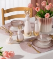 Figurka wielkanocna 8x28x8 czarna + złota zajączek z glinki ceramicznej 
