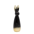 Figurka wielkanocna 6x22x6 czarna + złota zajączek z glinki ceramicznej  