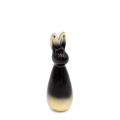 Figurka wielkanocna 5x5x14 czarna + złota zajączek z glinki ceramicznej  