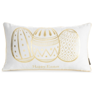 Poszewka Świąteczna 30x50 Królik Wielkanocny biała złota