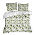 Pościel Satynowa 140x200 Oliwki zielony/biały