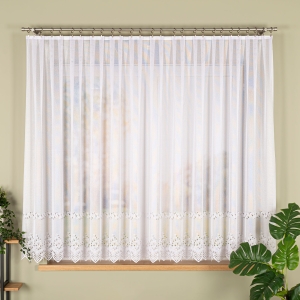 Firanka gotowa żakardowa Jagoda 400x160cm na prosto biała   