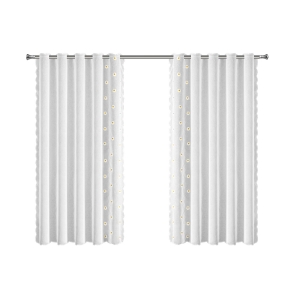 Firana gotowa Bellis 140x180 haftowana w kwiaty tunel