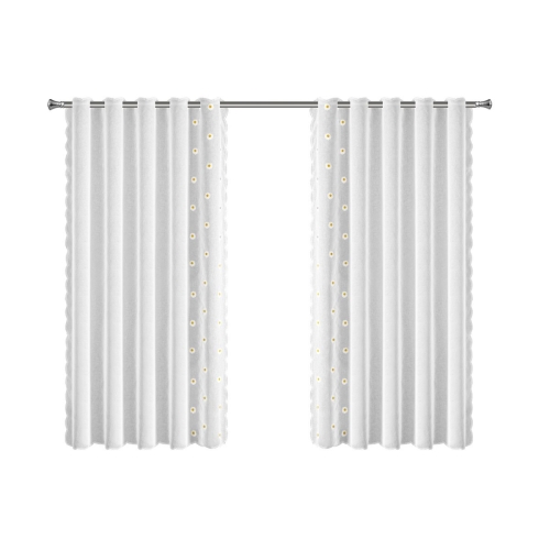 Firana gotowa Bellis 140x180 haftowana w kwiaty tunel