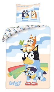 Pościel bawełniana 140x200 Bluey wakacyjny Piesek HIT 